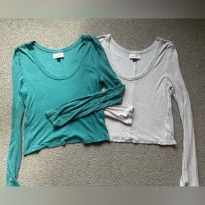 Light Weight Cropped Ribbed Tops
